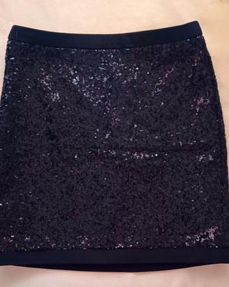 Gonna paillettes nera 