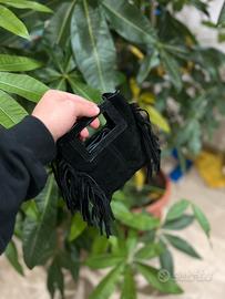 Borsa in camoscio nera