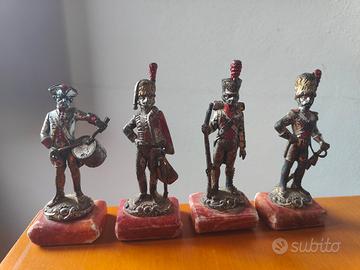 statuette in argento soldati napoleonici 