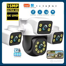 Tuya Smart 15MP Telecamera IP a tre obiettivi 64gb