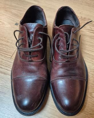 scarpe stringate uomo in pelle vero cuoio n. 41
