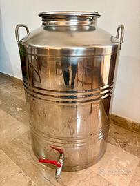 Deposito serbatoio acciaio inox rubinetto 75 litri