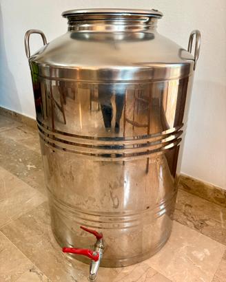 Deposito serbatoio acciaio inox rubinetto 75 litri