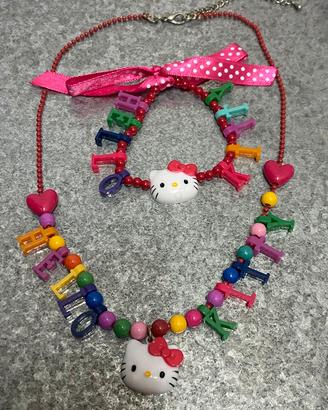 HELLO KITTY Set x bambini collana + braccialetto
