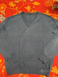 Pullover color ottanio a maniche lunghe