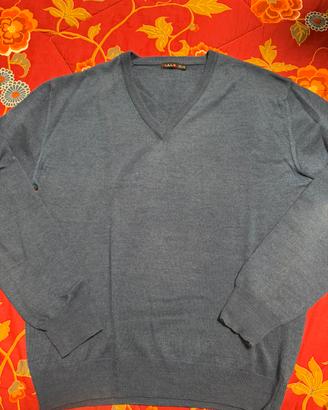 Pullover color ottanio a maniche lunghe