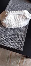 Borsetta uncinetto lycra bianca