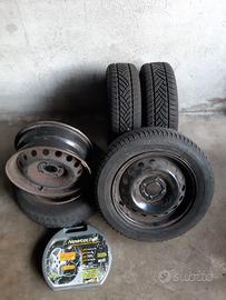 pneumatici termici + cerchi 14 x renault clio 98