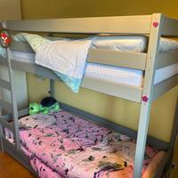 Letto a castello in legno grigio chiaro PARMA