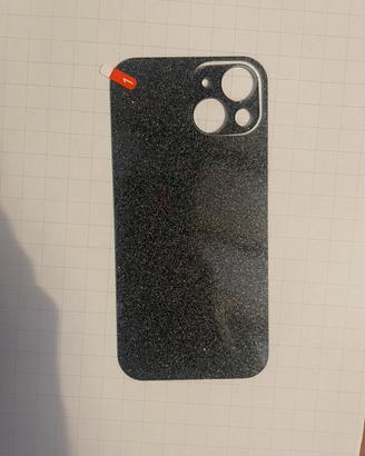 Protezione posteriore iPhone 15 nera glitter