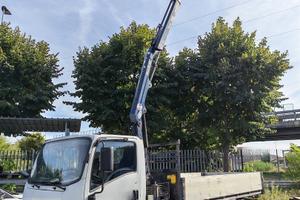 Isuzu 75 q.li cassone fisso e grù 4 sfili