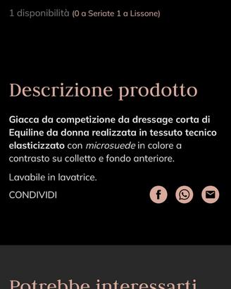 Giacca equitazione mezzo frac dressage