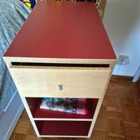 Scrivania Ikea più comodino con ruote