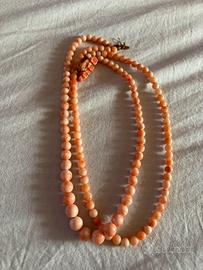 Collana vintage corallo rosa
