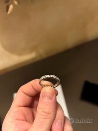 Anello argento 925 con finti diamanti