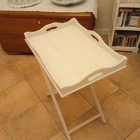 Tavolino pieghevole Shabby Chic bianco