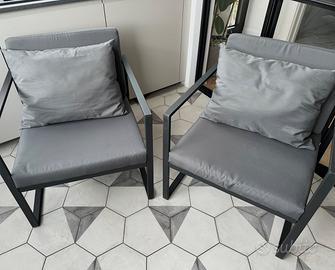 Coppia di poltroncine da giardino/terrazzo