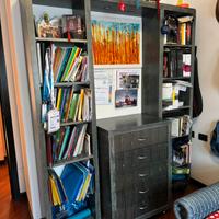 Cameretta completa legno color jeans con scrivania