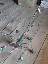 ANTICO LAMPADARIO VERDE ORO