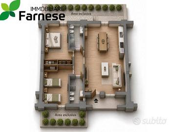 Appartamento di 94 m² con 3 locali e box auto a Po