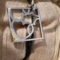 Collana Comete pendente acciaio oro 18KT brillante