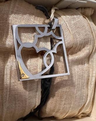 Collana Comete pendente acciaio oro 18KT brillante