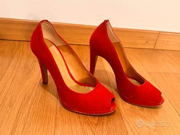 Décolleté Exhibition rosse in pelle – tacco alto