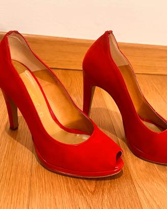 Décolleté Exhibition rosse in pelle – tacco alto