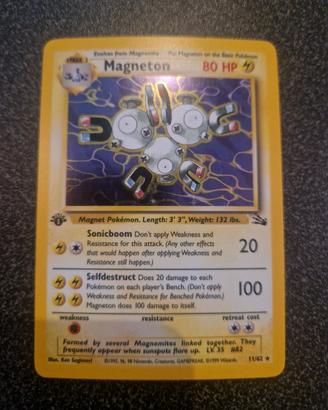 Pokemon Magneton holo fossil prima edizione