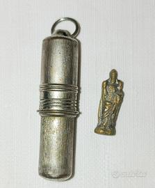 antico ciondolo porta reliquie in argento 