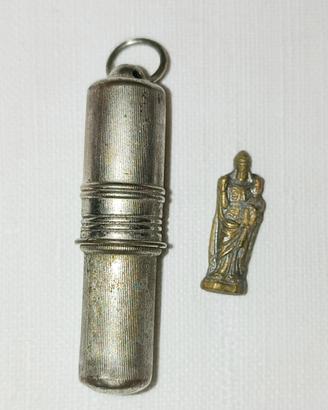 antico ciondolo porta reliquie in argento 