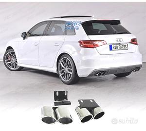 TERMINALI SCARICO AUDI A3 8V 13- LOOK S CROMO
