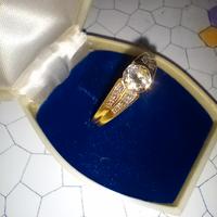 anello solitario oro giallo 18kt diamante 0.53ct
