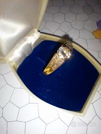 anello solitario oro giallo 18kt diamante 0.53ct