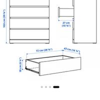 Cassettiera malm 4 cassetti
