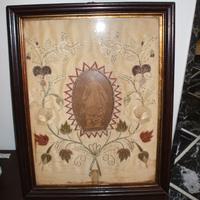 quadro antico ricamato a mano