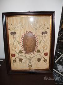 quadro antico ricamato a mano