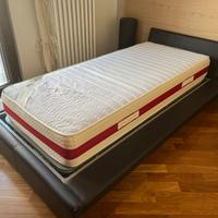 Letto singolo contenitore e materasso