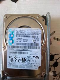 IBM hdd sas 73.4 gb 10k con slitta 2,5 pollici