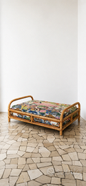 Pouf bambù con cuscino su misura
