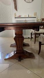 tavola arte povera con 4 sedie 