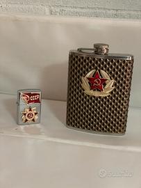 Set Fiaschetta e Accendino tipo Zippo URSS