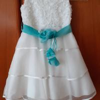 Vestito bambina elegante cerimonia bianco