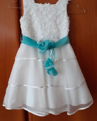 Vestito bambina elegante cerimonia bianco