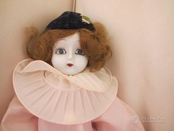 Pierrot bambola Vintage in porcellana - Anni 80