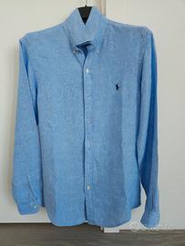 Camicia in lino Ralph Lauren slim fit azzurra M
