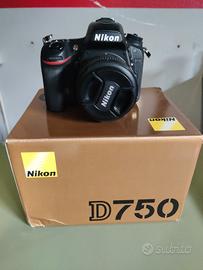 Nikon D750 + Nikkor 50 mm 1.8G  + seconda batteria