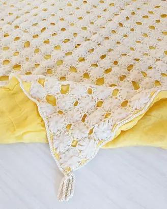 Coperta antica lana uncinetto 