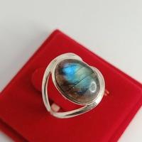 Anello argento con labradorite