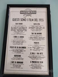 Documento originale proiezione film anni 1955 